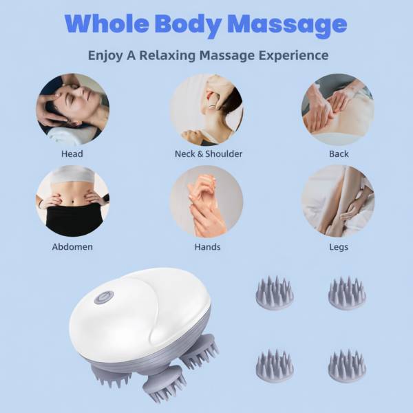 Electric Scalp Massager With 4 Removable Claws